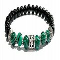 小さなハンドメイド マラカイトとブラック トルマリン ヒーリング ブレスレット S 6 インチ Sky Spirit Jewelry Small Handmade Malachite and Black Tourmaline Healing Bracelet Small 6 Inches 小さなハンドメイド マラカイトとブラック トルマリン ヒーリング ブレスレット S 6 インチ Sky Spirit Jewelry Small Handmade Malachite and Black Tourmaline Healing Bracelet Small 6 Inches