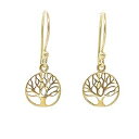 Generic Tree of Life Gold Dangle Earrings - 14k Gold Plated, Lightweight & Styli...