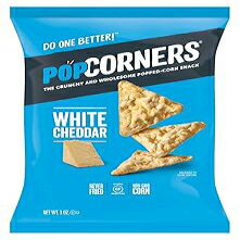 Popcorners Natural Popped Corn Chips 1.1-Ounce Package, White Cheddar Flavor (Pack of 8)