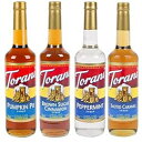 Torani 秋冬シロップ 4 パック、パンプキンパイ、ペパーミント、塩キャラメル、黒糖シマノン Torani Fall Winter Syrup 4 Pack...