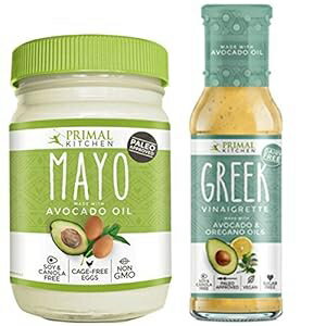 Primal Kitchen - アボカドマヨネーズとギリシャビネグレットコンボパック、非遺伝子組み換え認証、パレオおよびホール30承認済み (8オンスおよび12オンス) Primal Kitchen - Avocado Mayo and Greek Vinaigrette Combo Pack, Non-GMO Verified, Paleoのサムネイル
