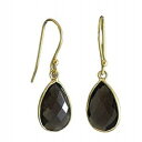 Sophia Rose Jewellery Pear Shape Smoky Quartz Gold Plated Sterling Silver Drop E...