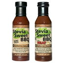 Stevia Sweet BBQ Sauce Low Sugar (1g), Low Carb, Low Sodium, Gluten & Fat Free Paleo & Keto Diet Friendly Barbecue Sauce Zero Artificial Sweeteners (Original + Spicy, 2 x 15 oz)