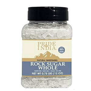 Pride Of India - Natural Crystal Rock Sugar Whole - 12 oz (340 gm) Medium Dual Sifter Jar - Authentic Indian Sugar Crystals - Used to Sweeten Milk or Tea - Offers Best Value for Money Pride Of India - Natural Crystal Rock Sugar Whole - 12 oz (340 gm) Medium Dual Sifter Jar - Authentic Indian Sugar Crystals - Used to Sweeten Milk or Tea - Offers Best Value for Money