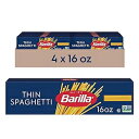 Barilla Thin Spaghetti Pasta, 16 oz. Box (Pack of 4) - Non-GMO Pasta Made with D...