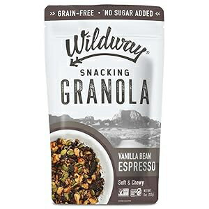 Wildway Keto Granola Vanilla Bean Espresso Grain-Free, Certified Gluten-Free Cereal Vegan, Low Carb No Sugar Added Paleo-Friendly Non-GMO Fruit & Nut Clusters Nutrient-Rich Snack 8 oz