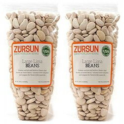 Zursun Heirloom ドライラージリマ豆 各 24 オンス (2 パック) Zürsun Zursun Heirloom Dry Large Lima Beans 24 oz each (2-Pack)