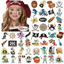 Pirate Tattoos(96Pcs), Konsait Pirate Temporary Tattoo Fake Neverland Pirated Ca...
