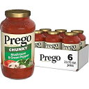 Prego Chunky Mushroom and Green Pepper Pasta Sauce, 23.75 Oz Jar (Case of 6)