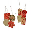 ラッピング用の美しい赤いホリデータグ (20枚セット) Christmas House Beautiful Red Holiday Tags for Wrapp...