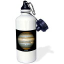 3dRose "Solar System Jupiter's New Red Spot" Sports Water Bottle, 21 oz, White