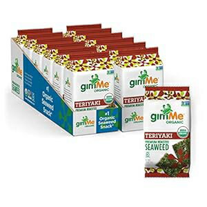 gimMe オーガニック 焼き海藻シート - 照り焼き - 12 枚入 - ケト、ビーガン、グルテンフリー - ヨウ素..