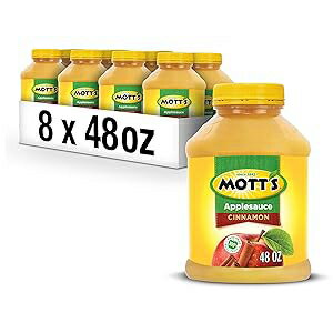 Mott's Cinnamon Applesauce, 48 Oz Jar (Pack Of 8), No Artificial Flavors, Good Source Of Vitamin C, Nutritious Option For The Whole Family