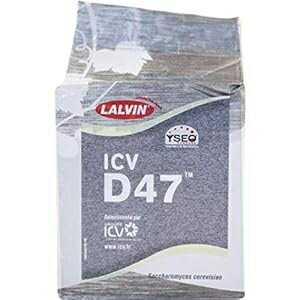 Lalvin D 47 ICV ワイン酵母 - 5 g サシェ (100 個パック) Homebrewers Outpost Lalvin D 47 ICV Wine Yeast - 5 g Sachet (Pack of 100)