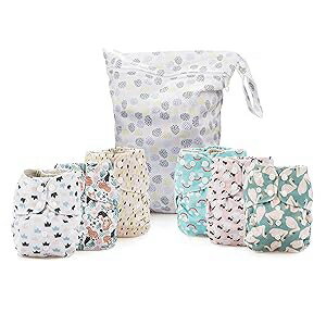 Simple Being Reusable Cloth Diapers- One Size Adjustable, Washable Soft Absorbent, Waterproof Cover, Eco-Friendly Unisex Baby Girl Boy, six 4-Layers Microfiber Inserts (Whimsical) Simple Being Reusable Cloth Diapers- One Size Adjustable, Washable Soft Absorbent, Waterproof Cover, Eco-Friendly Unisex Baby Girl Boy, six 4-Layers Microfiber Inserts (Whimsical)