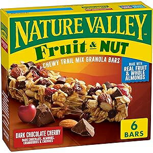 Nature Valley Fruit and Nut Granola Bars, Dark Chocolate Cherry, 6 ct,...