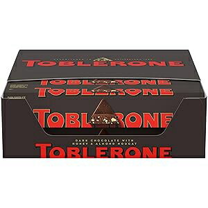 Toblerone Dark Chocolate Bar with Honey and Almond Nougat, 20 - 3.52 oz Bars