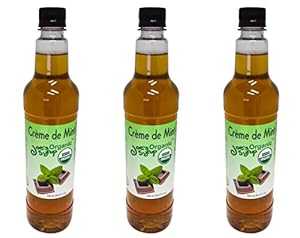 Joe's Syrup オーガニックフレーバーシロップ、オーガニック クレーム ド ミント、750 ml (3 パック) J..