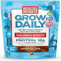 Healthy Height Grow Daily 3 Protein Powder (Chocolate) - Developed by Pediatricians - High in Protein Nutritional Shake - Contains Key Vitamins & Minerals