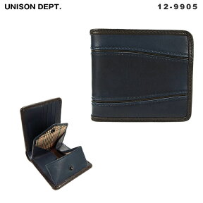 【キャッシュレス5％還元!!】ユニゾンデプト unisondept AI(藍) 財布・サイフ 藍染 革 レザー 12-9905