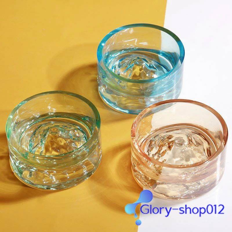 ハムスター 水入れ ウォーターボウル ガラス製ボウル クリア 富士山の形 ペット ボウル こぼれにくい 給餌皿 小動物/小鳥/インコ/ハリネズミ/ハムスター/ジャンガリアン 小型ペット 置き型 水飲み器