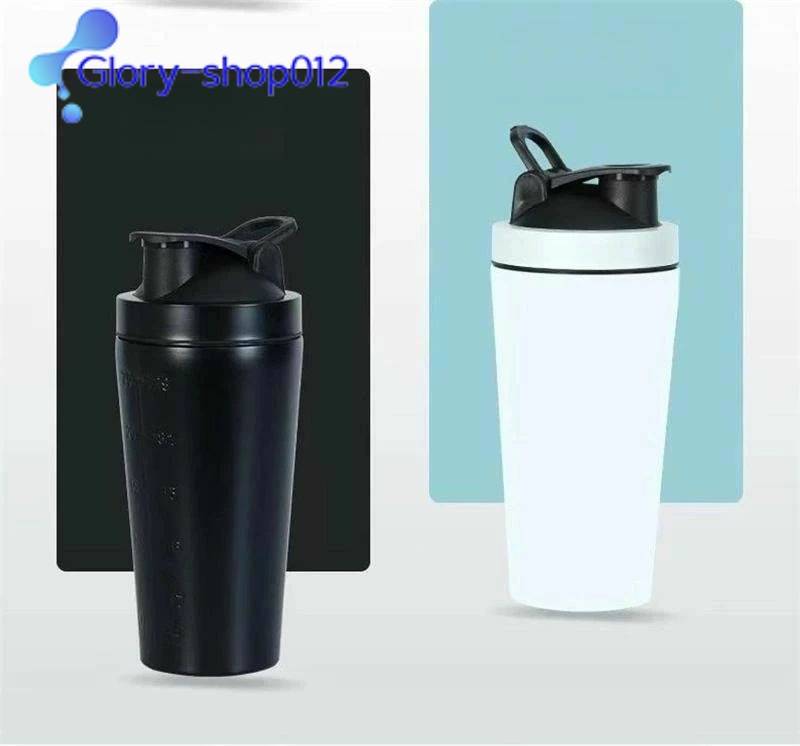 プロテインシェイカー シェーカーボトル ステンレス製 500ml 700ml 大容量 目盛り付き ボール入り 保冷保温 漏れ防止 匂い防止 軽量 持ち運び便利 おしゃれ 人気 多機能 アウトドア スポーツ トレーニング 男女兼用 プレゼント ギフト 贈り物(4.0)