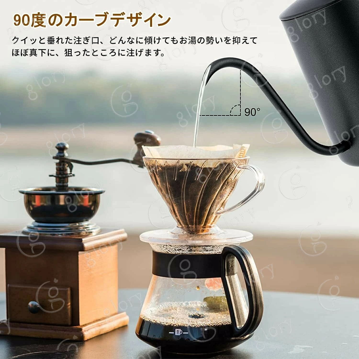 【コーヒードリップケトル 蓋付き】容量：350ml/600ml 適用ストーブ：電気セラミックコンロ、直火（注意:弱火しか使用できません） 材質：良質な食品レベル材料 304ステンレス、注ぎ口の厚さ：3mm 【優れたデザイン】このドリップポットは、蓋に通気孔が付いたデザインです。通気孔に温度計を差し込んで水温を測定することもできます。 蓋にはバックルが付いています。 ふたを固定し、ふたがずれません。 快適で安全なグリップのための人間工学に基づいたイヤーハンドルデザイン。 【長いグースネックポット - 正確なコントロール】コーヒーポットのグースネックノズルとプロの細い先端デザインにより、水の流れの速度、流れの大きさ、方向を安定してコントロールできます。 ユーザーが水流の流出点を観察し、正確に注ぐのに便利です。 水は90°で垂直に注ぐことができ、より便利に注ぐことができます。 0.4cmの水出口、正確な流量制御、一滴一滴がちょうどいいです。 水はコーヒー粉の上を自然にゆっくりと流れ、濃いコーヒーを淹れます。 【食品グレードの304ステンレス鋼】食品グレードの304ステンレス鋼でできており、グースネックケトルは防錆、耐腐食性があり、完全にBPAフリーです.温水で洗うか、食器洗い機に入れることができます. 吊り下げ式のイヤーハンドルは、お湯でけがをするのを防ぐことができます。 【多用途】このコーヒー ケトルは、コーヒーを淹れるだけでなく、お茶を淹れる、ワインを注ぐ、植物に水をやる、オイルランプにオイルを追加するなどの用途に使用できます。このコーヒーケトルはコンパクトで持ち運びが簡単なので、 アウトドアでキャンプしながらコーヒーを楽しみましょう。ご家庭で、オフィスで、アウトドアで、この小さなポットで余暇を楽しむだけです。【コーヒードリップケトル 蓋付き】容量：350ml/600ml 適用ストーブ：電気セラミックコンロ、直火（注意:弱火しか使用できません） 材質：良質な食品レベル材料 304ステンレス、注ぎ口の厚さ：3mm 【優れたデザイン】このドリップポットは、蓋に通気孔が付いたデザインです。通気孔に温度計を差し込んで水温を測定することもできます。 蓋にはバックルが付いています。 ふたを固定し、ふたがずれません。 快適で安全なグリップのための人間工学に基づいたイヤーハンドルデザイン。 【長いグースネックポット - 正確なコントロール】コーヒーポットのグースネックノズルとプロの細い先端デザインにより、水の流れの速度、流れの大きさ、方向を安定してコントロールできます。 ユーザーが水流の流出点を観察し、正確に注ぐのに便利です。 水は90°で垂直に注ぐことができ、より便利に注ぐことができます。 0.4cmの水出口、正確な流量制御、一滴一滴がちょうどいいです。 水はコーヒー粉の上を自然にゆっくりと流れ、濃いコーヒーを淹れます。 【食品グレードの304ステンレス鋼】食品グレードの304ステンレス鋼でできており、グースネックケトルは防錆、耐腐食性があり、完全にBPAフリーです.温水で洗うか、食器洗い機に入れることができます. 吊り下げ式のイヤーハンドルは、お湯でけがをするのを防ぐことができます。 【多用途】このコーヒー ケトルは、コーヒーを淹れるだけでなく、お茶を淹れる、ワインを注ぐ、植物に水をやる、オイルランプにオイルを追加するなどの用途に使用できます。このコーヒーケトルはコンパクトで持ち運びが簡単なので、 アウトドアでキャンプしながらコーヒーを楽しみましょう。ご家庭で、オフィスで、アウトドアで、この小さなポットで余暇を楽しむだけです。
