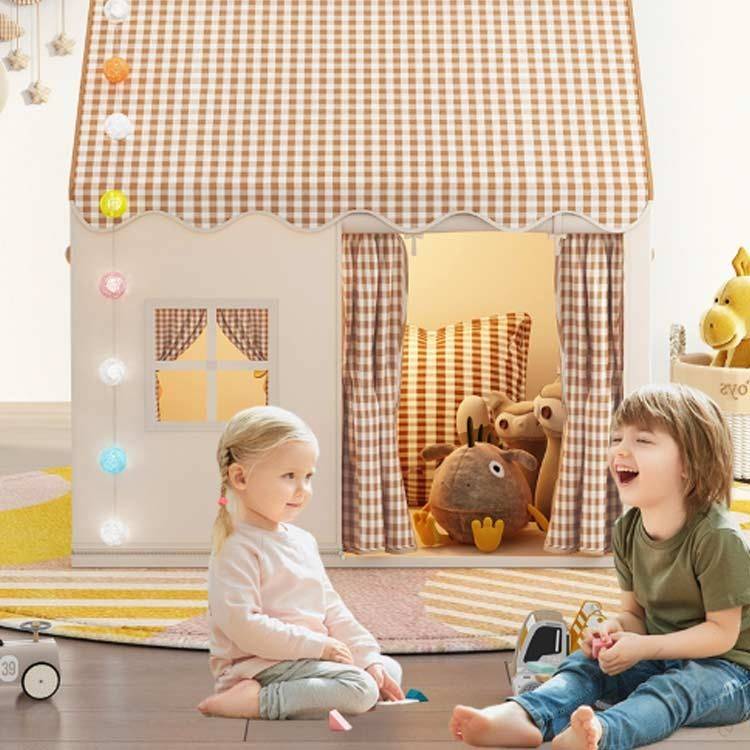【送料無料】キッズテント ゲームハウス 室内遊具 秘密基地 屋内用テント お庭で遊園地気分 簡単組立 室内ハウス 洗濯可 子供用ティピーテント ポータブル 屋根付き 軽量 お誕生日 家庭保育園 通気性抜群 安心安全設計 プレゼントに最適