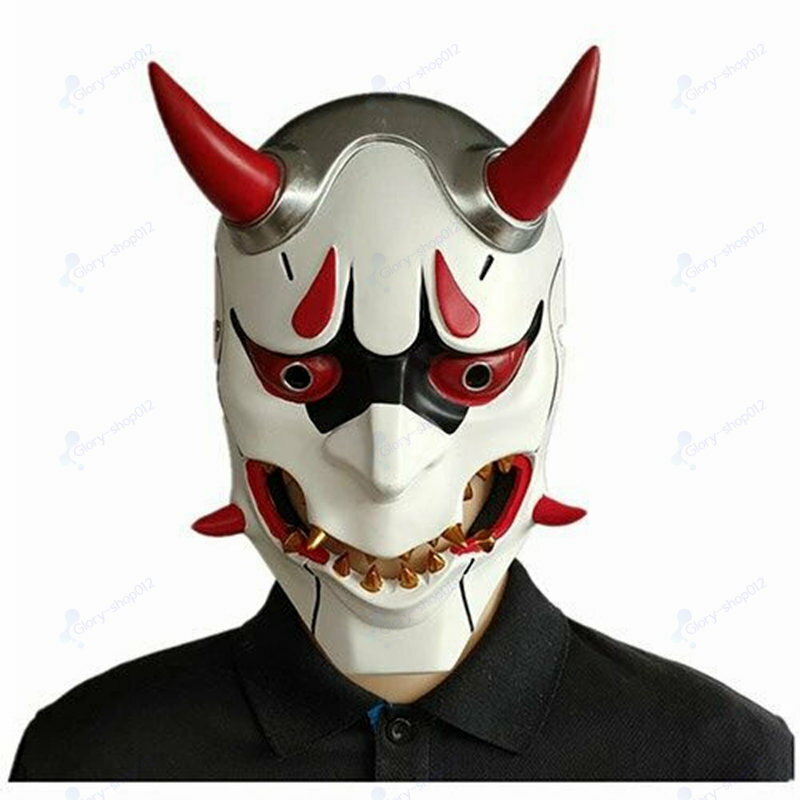 Rakuten - マスク 仮面 お面 コスプレ ハロウィン コスチューム 鬼 おに ハロウィーン halloween 復活祭 パーティー イベント お化け屋敷 忘年会 怖い 赤 白 樹脂 お祭り 節分