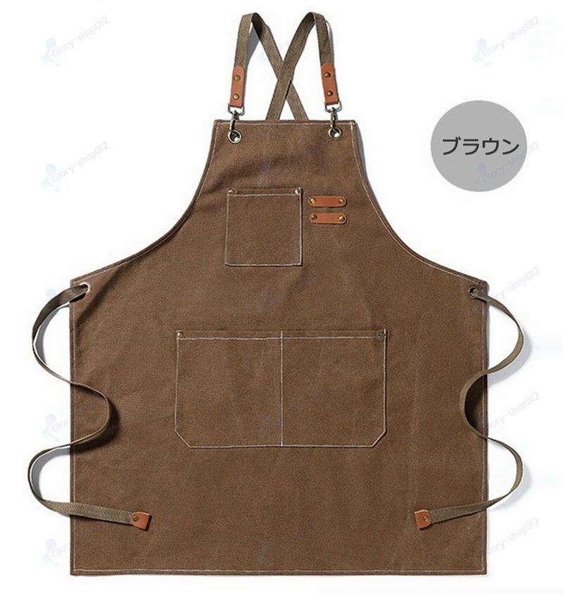 Rakuten - エプロン キャンバス 前掛け ワークエプロン カフェエプロン H型 メンズ レディース 作業用 職人 シンプル ズック 男女兼用 調整可能 動きやすい 女性用 仕事用 保育士 カフェ 料理教室 家庭用 男性用 無地 ウーマン 体型カバー