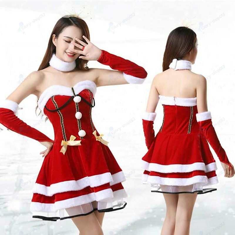 仮装 クリスマス コスチューム サンタ コスチューム サンタクロース サンタコス レディース X'mas コスプレ ワンピース ドレス コスプレ