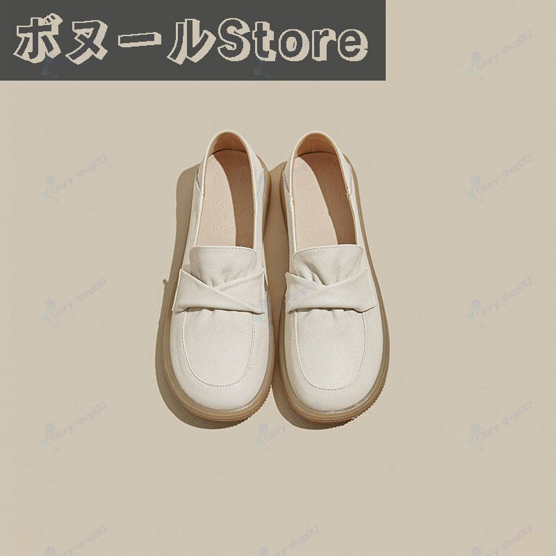Rakuten - ベージュ フラットシューズ レザーシューズ レインシューズ ローファー ドライビングシューズ ラバー リボン 晴雨兼用 悪天候 雨靴 おでかけ 通勤 通学 柔らかい 梅雨 おしゃれ かわいい 大人 女性 防水 人気 軽量
