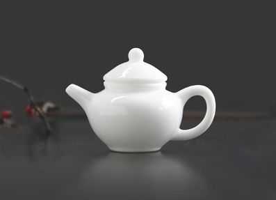 【送料無料】 置物 茶寵 茶玩 中国茶道具 急須 茶壺 白色 ミニチュア 陶磁器 (D)