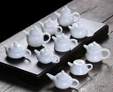 【送料無料】 置物 茶寵 茶玩 中国茶道具 急須 茶壺 白色 ミニチュア 陶磁器 (F) 3