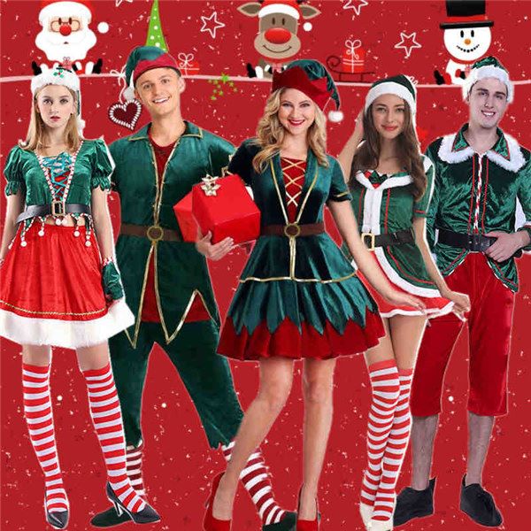 クリスマス コスチューム 男性 女性 演出服 精霊 パーティー 大人 サンタコス 衣装 5type 大きいサイズ クリスマス仮装 緑グローリーパーク