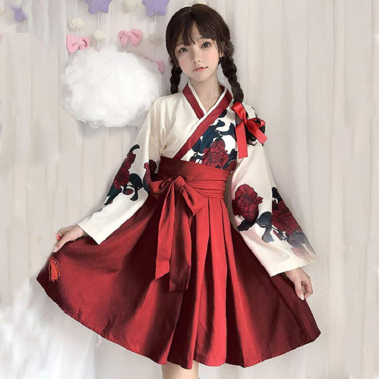 チャイナ服 チャイナ風 中華服 中国風 中華風 漢服 2点セット ひざ丈 ロング丈 スカート ドレス チャイナドレス S M L ハロウィン コスプレ コスチューム 仮装 レディース