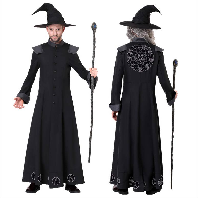 ハロウィン衣装 仮装 男性 子ども 女性 魔法使い 帽子+ワンピース M L XL 悪魔 パーティー 預言者 コスプレ コスチューム 大人 仮装 ハロウィーン 衣装仮装グローリーパーク
