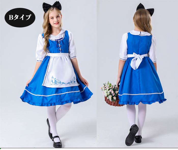 子供 ハロウィン 仮装 女の子 男の子 仮装舞踏会パーティー衣装 演出衣装 選べる6タイプ お誕生日パーティーやお友達会 キッズ 魔女 コスプレ 仮装 かわいい 小娘 ワンピース衣装グローリーパーク