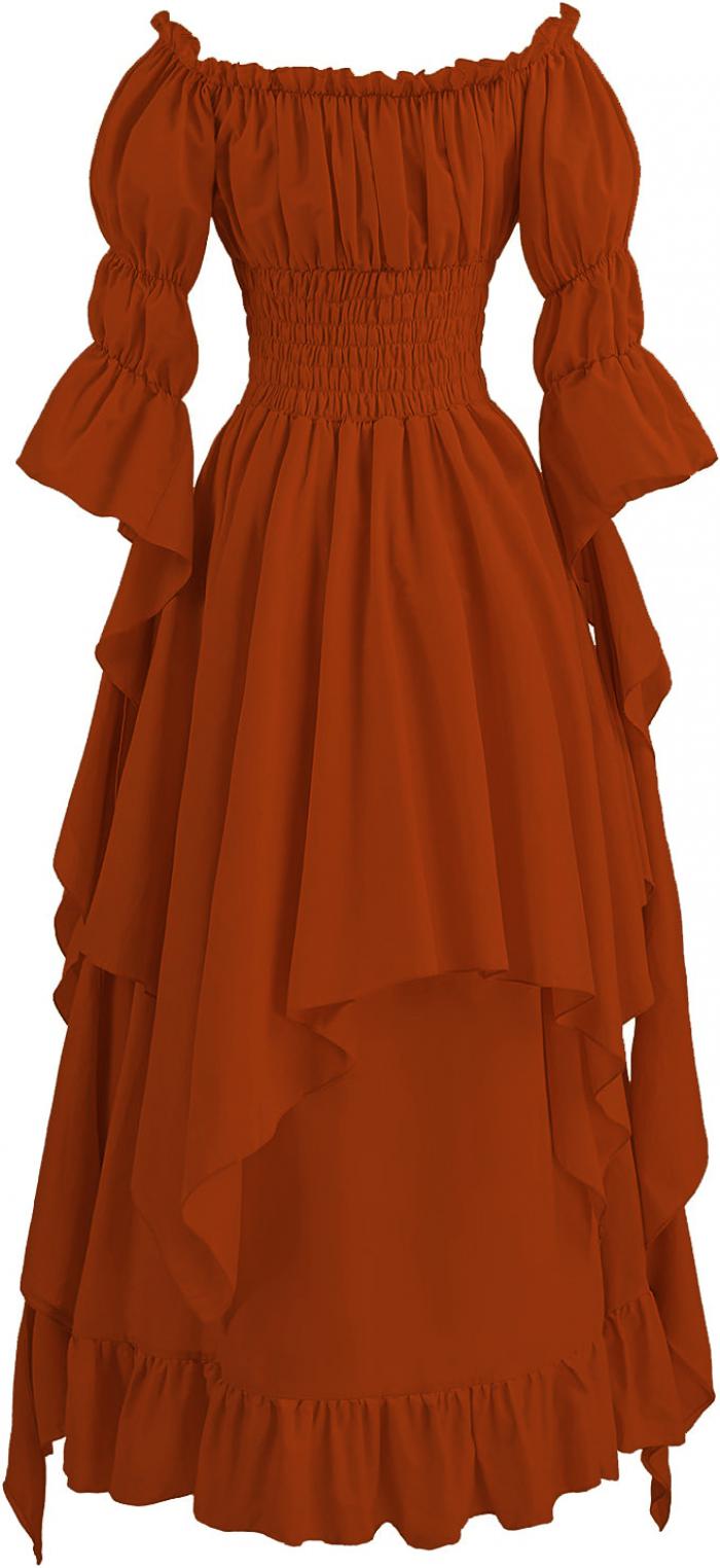 楽天市場】中世 送料無料（カラーオレンジ）（ドレス｜レディース  