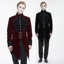 ゴシック衣装 ゴシックスワロー 男性用 黒 パンク ゴシック風 ヨーロッパ 復古宮廷コート ワインレッド スタンドカラー ロングコート タキシード着 S/M/L...