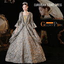 宮廷ドレス お姫様ドレス 西洋ドレス レディース タキシード ロングドレス ビクトリア.貴族ドレス 18世紀 ジャガード織 グレー 中世ヨーロッパ お姫様 プリ...