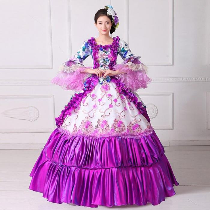 カラードレス オペラ声楽 中世貴族風豪華お姫様ドレス ウェディングドレス　カラードレス 舞台服 ステージ衣装 プリンセスライン 演劇 ..