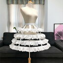パニエ ロリータ Lolita 鳥かごパニエ 白 cosplay 4段 フリル スカートパニエ レース 4本ワイヤーパニエ 日常可 ふんわり 大人 ドレス コス...
