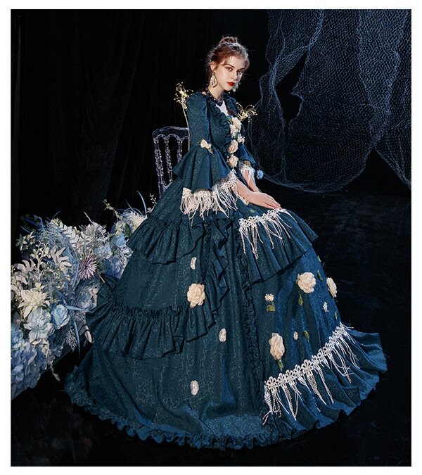 宮廷風 ビリジャン 舞台ステージ衣装 ビリジャン 貴族ドレス プリンセス クリスマス 18世紀中世 文化祭 パーティーコスチューム ヨーロッパ 文化祭 仮面舞踏会 ヴィクトリアン ロココ調 レトロ学園祭 ヴィクトリアン 18世紀中世 プリンセス 宮廷風 ロココ調 ビリジャン