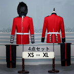 イギリス近衛兵 制服 衛兵コスチューム コールドストリームガーズ スコッツガーズ レッド×ブラック 演出 華麗 イギリス風 コスプレ 衣装 軍服 忘年会 メンズ クリスマス 仮装パーティ定番 大人 豪華