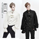 ゴシック風 トップス舞台ステージ衣装 ヨーロッパ中世 ルネッサンス 綿 麻 男性用 GOTHIC シャツ パンク&ゴシック 中世 ブラック ホワイトS~4XL(4)