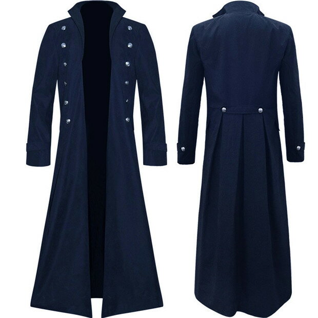 ジャケット 中世ヨーロッパ ロングコート 舞台衣装 貴族風 長袖 バッスルライン 貴族衣装 メンズ 宮廷服 ハロウィン コスプレ ステージ衣装 ルネサンス ヴィクトリア 大きいサイズ 黒 レッド ネイビー S M L XL 2XLグローリーパーク