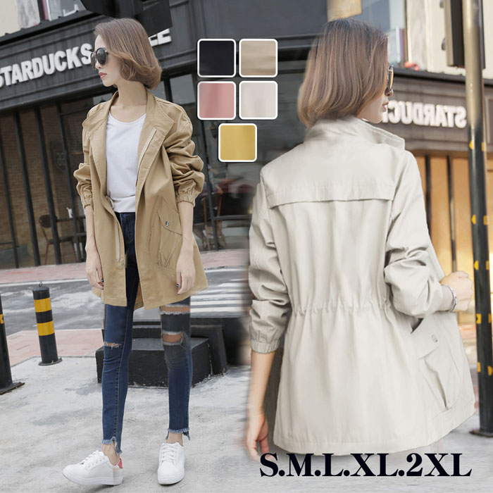 韓国風 スプリングコート レディース 韓国 モッズコート 薄手 フードなし フードレス アウター 長袖 上品 春コート 春秋 ジャケット オーバーサイズ 20代 30代S/M/L/XL /2XL