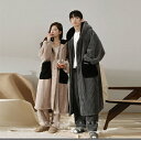 バスローブ メンズ レディース ガウン ナイトガウン もこもこ ローブ ロング丈 冬 ルームウェア 長袖 ペアパジャマ 着る毛布 ナイトウェア 寝巻き カップル...