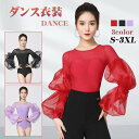 ダンスウェア レディース レオタード 社交ダンス ダンス衣装 パッド付き 長袖 透け感 ポワン袖 蝶柄 ラテン 透け感 社交ダンス衣装 競技着 モダン ダンス衣装 上着 ダンス 練習着 ワルツ チャチャチャ レッスン着 ステージ 衣装 ブラック レッド S M L XL 2XL 3XL